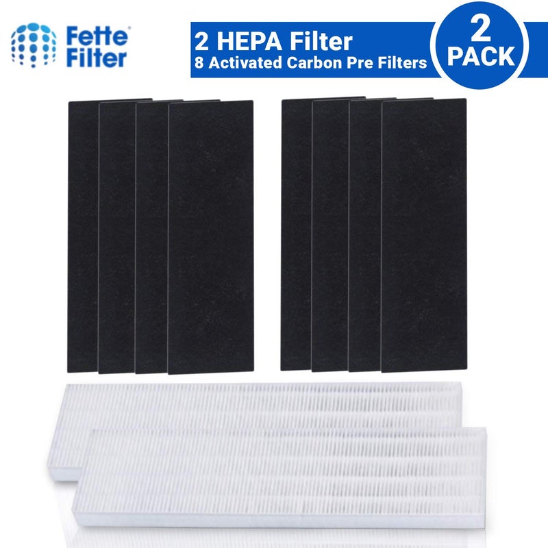 Fette Filter فلاتر فيت - فلاتر استبدال بريميوم ترو هيبا H13 المتوافقة مع فيلوز AeraMax 90/100 DX5 & DB5 الجزء # 40101701 9287001 9324001 الكمية 2 ترو هيبا + 8 فلاتر كربون - Image 4